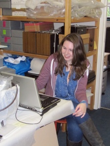 Our volunteer, Kate, helping on the project